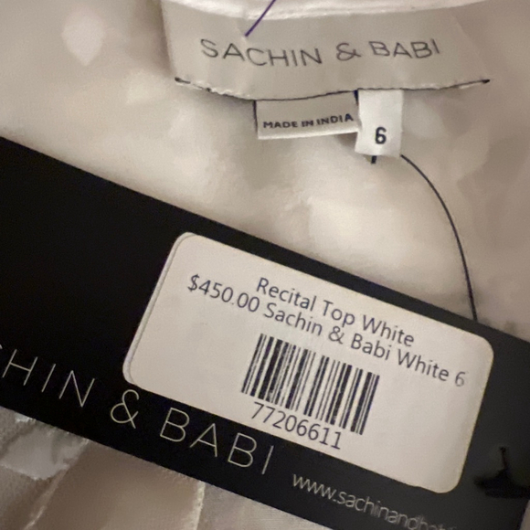 NWT Sachin & Babi Ivory Lace Recital Blouse Standard 6 - Picture 3 of 3